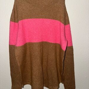 Old Navy Brown and Pink Cowl Neck Sweater